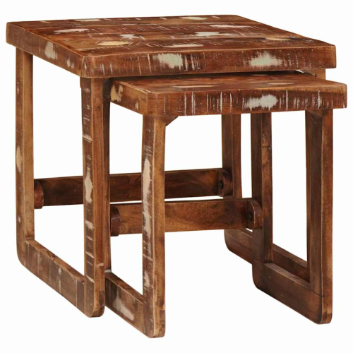 VidaXL vidaXL Nesting Tables 2 pcs Brown 46 x 46 x 45 cm Solid Reclaim Wood 1