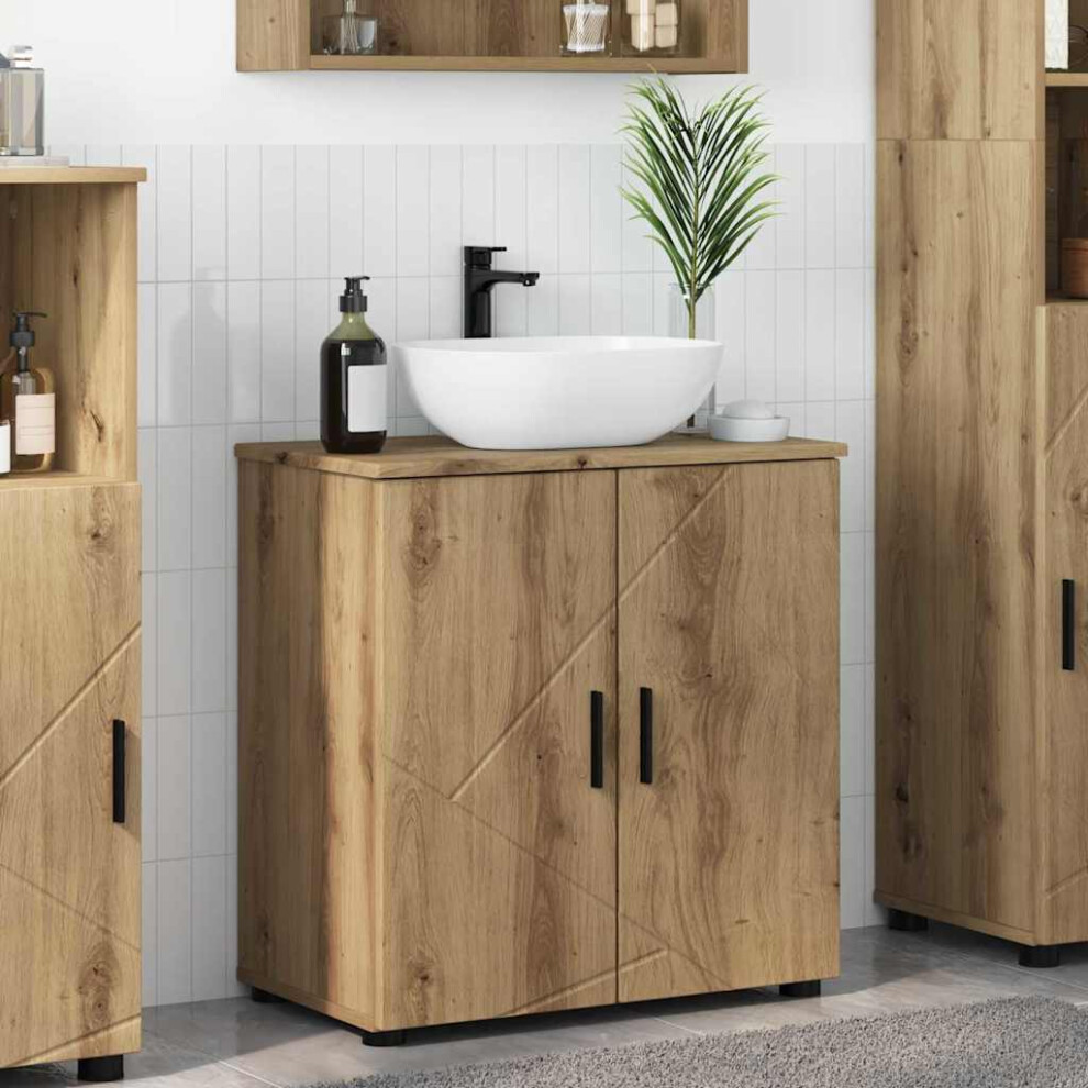 Vidaxl Bathroom Cabinet With Storage Artisan Oak 61 X 35 X 64 Cm