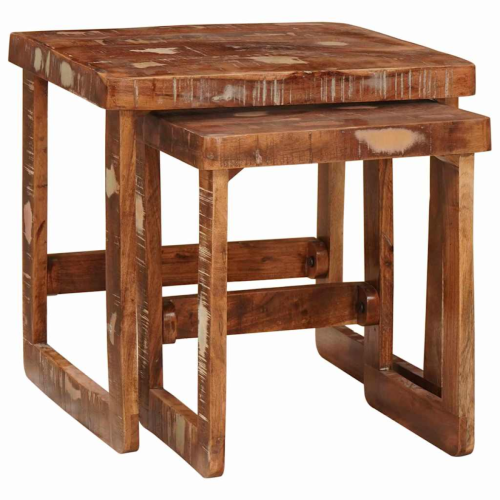 VidaXL vidaXL Nesting Tables 2 pcs Brown 46 x 46 x 45 cm Solid Reclaim Wood 2