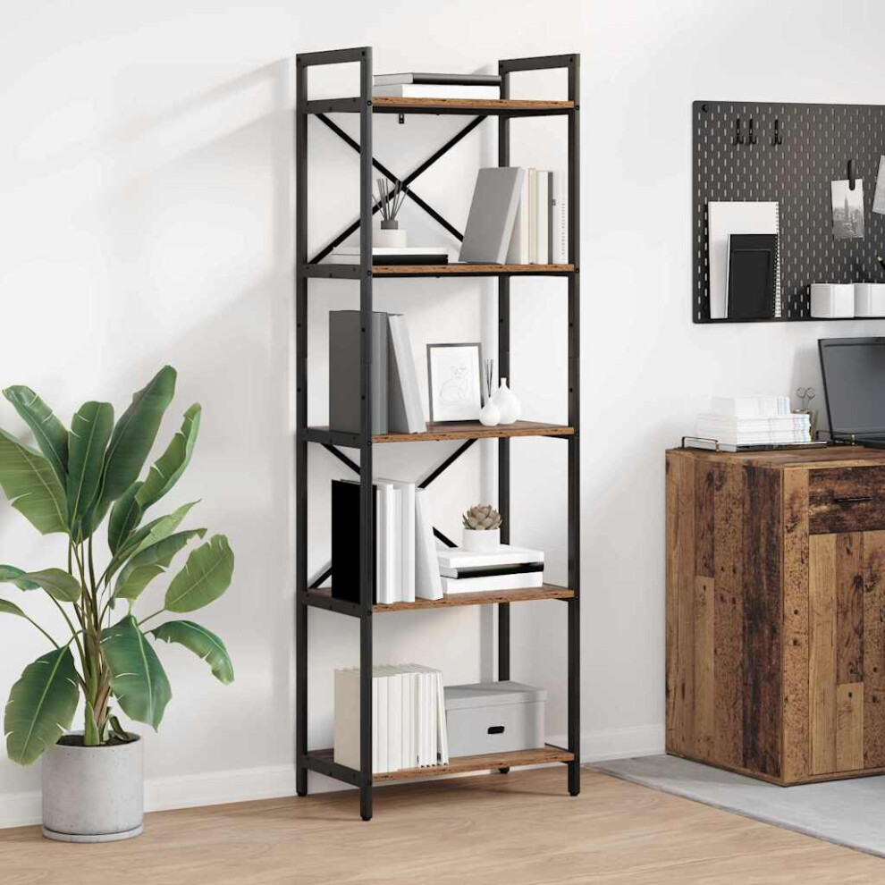 Vidaxl Bookshelf Old Wood 56 X 34 X 171 Cm Engineered Wood