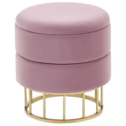 Beliani Storage Pouffe ELGIN Velvet Pink