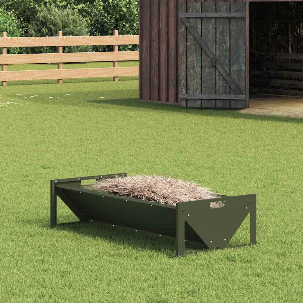 Vidaxl Livestock Feeding Trough Olive 108 X 50 X 28 Cm Green