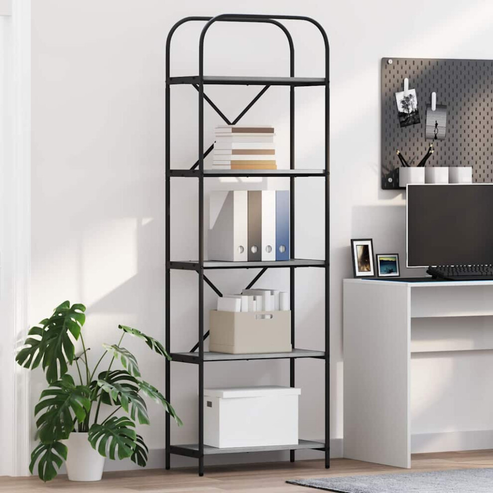 Vidaxl Bookshelf Sonoma 60 X 30 X 183 Cm Engineered Wood Grey