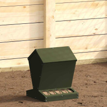 vidaXL Chicken Feeder Olive Green 30 x 30 x 39 cm Cold-Rolled Steel