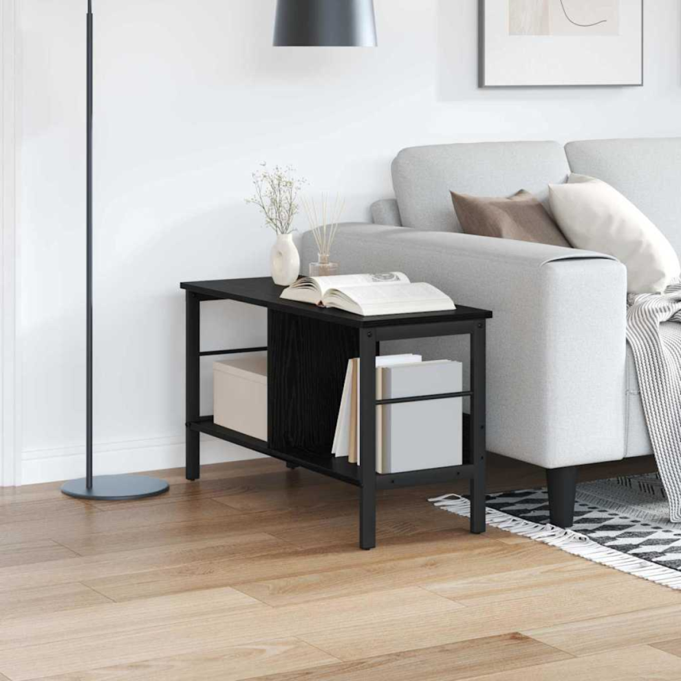 Vidaxl Bookshelf Black Oak 82 X 32 X 47 Cm Engineered Wood