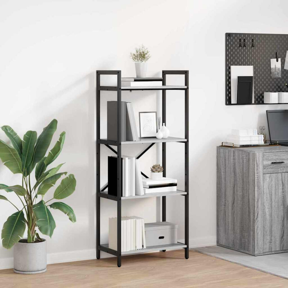 Vidaxl Bookshelf Sonoma 56 X 34 X 133.5 Cm Engineered Wood Grey