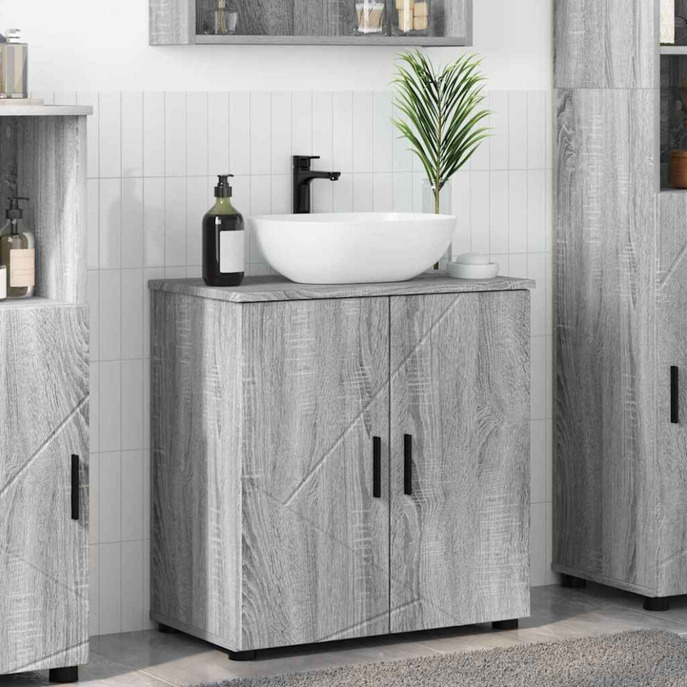 Vidaxl Bathroom Cabinet With Storage Sonoma 61 X 35 X 64 Cm Grey
