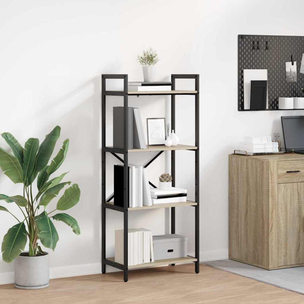 Vidaxl Bookshelf Sonoma Oak 56 X 34 X 133.5 Cm Engineered Wood