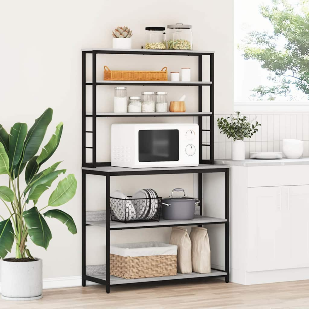 Vidaxl Kitchen Shelf Sonoma 100 X 40 X 168 Cm Engineered Wood Grey