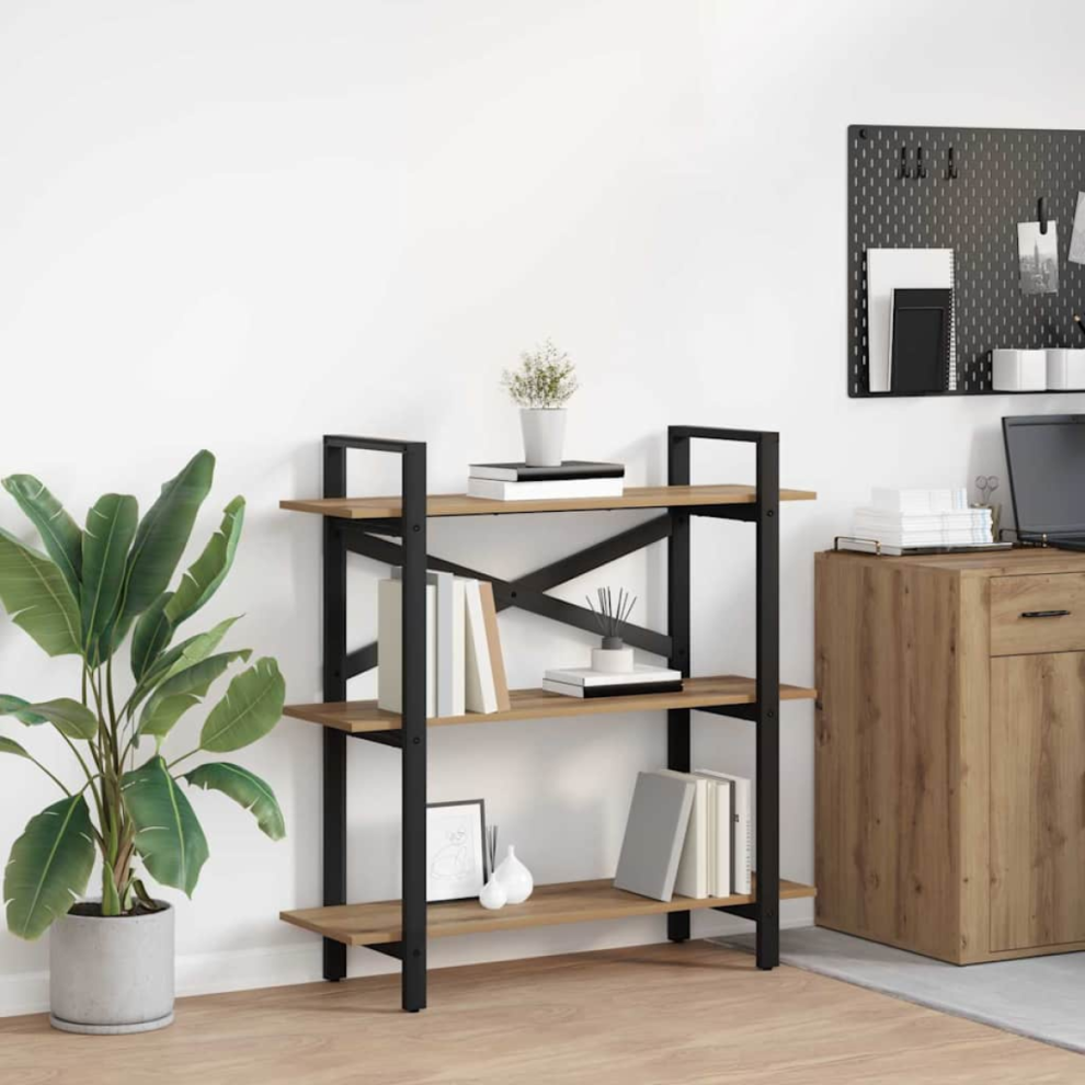 Vidaxl Bookshelf Artisan Oak 100 X 33.5 X 102 Cm Engineered Wood