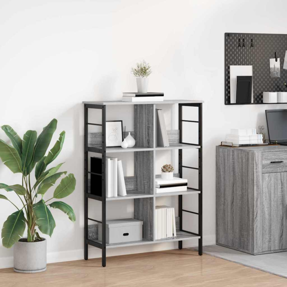 Vidaxl Bookshelf Grey Sonoma 82 X 32 X 112 Cm Engineered Wood