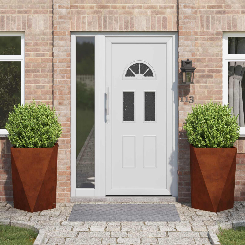 Vidaxl Planter 2 Pcs Rusty 50 X 50 X 75 Cm Weathering Steel