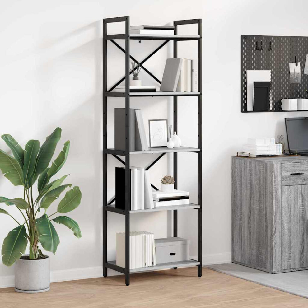 Vidaxl Bookshelf Sonoma 56 X 34 X 171 Cm Engineered Wood Grey