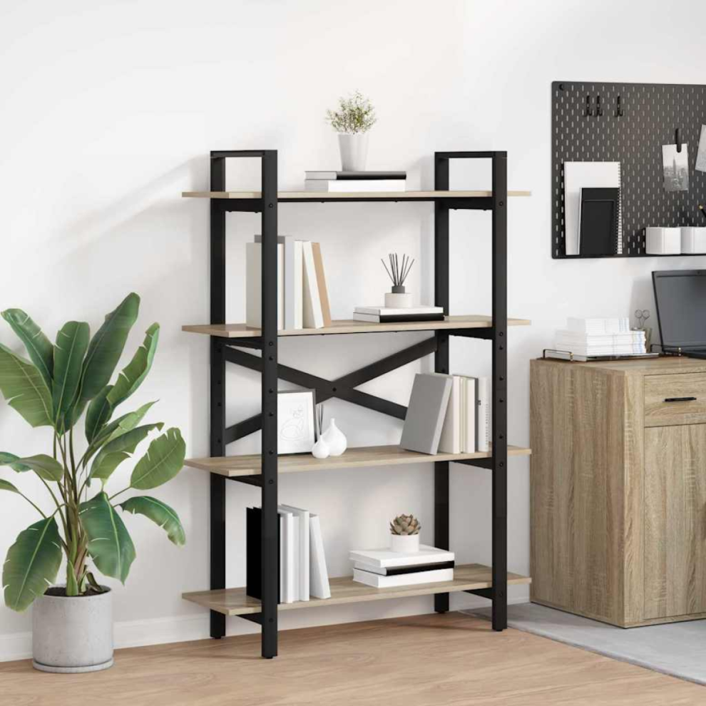 Vidaxl Bookshelf Sonoma Oak 100 X 33.5 X 140 Cm Engineered Wood