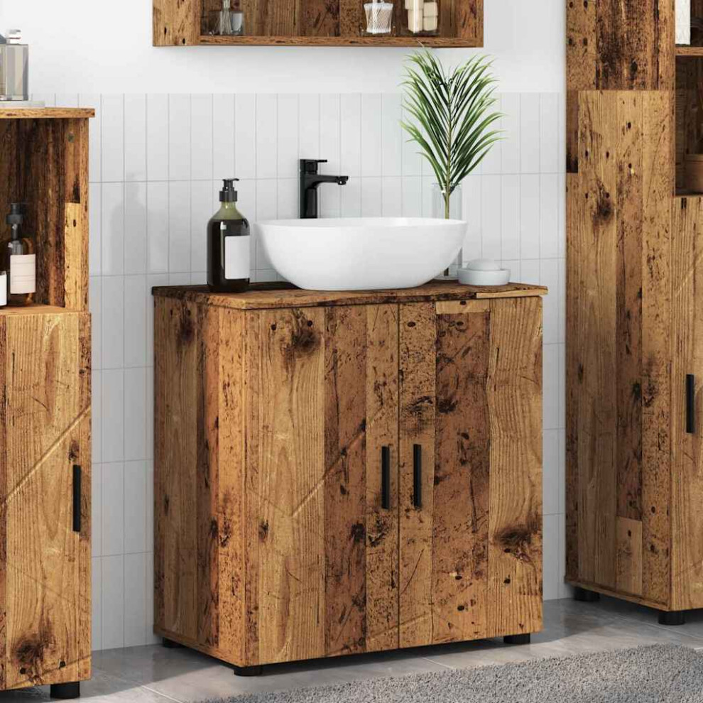 Vidaxl Bathroom Cabinet With Storage Old Wood 61 X 35 X 64 Cm