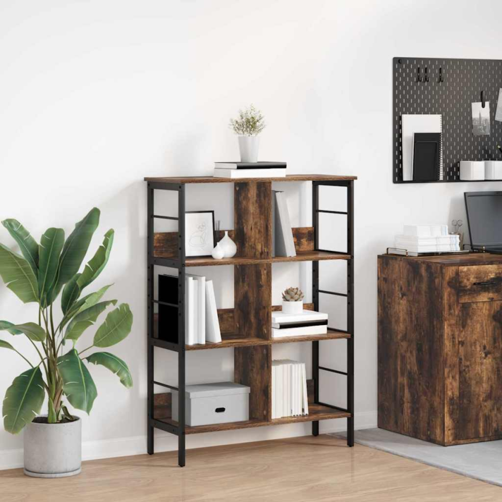 Vidaxl Bookshelf Smoked Oak 82 X 32 X 112 Cm Engineered Wood