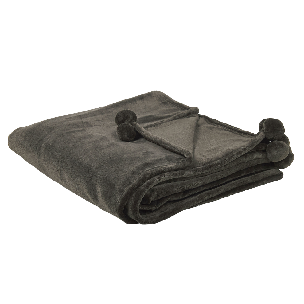 Beliani Blanket Terke 200 X 220 Cm Dark Grey