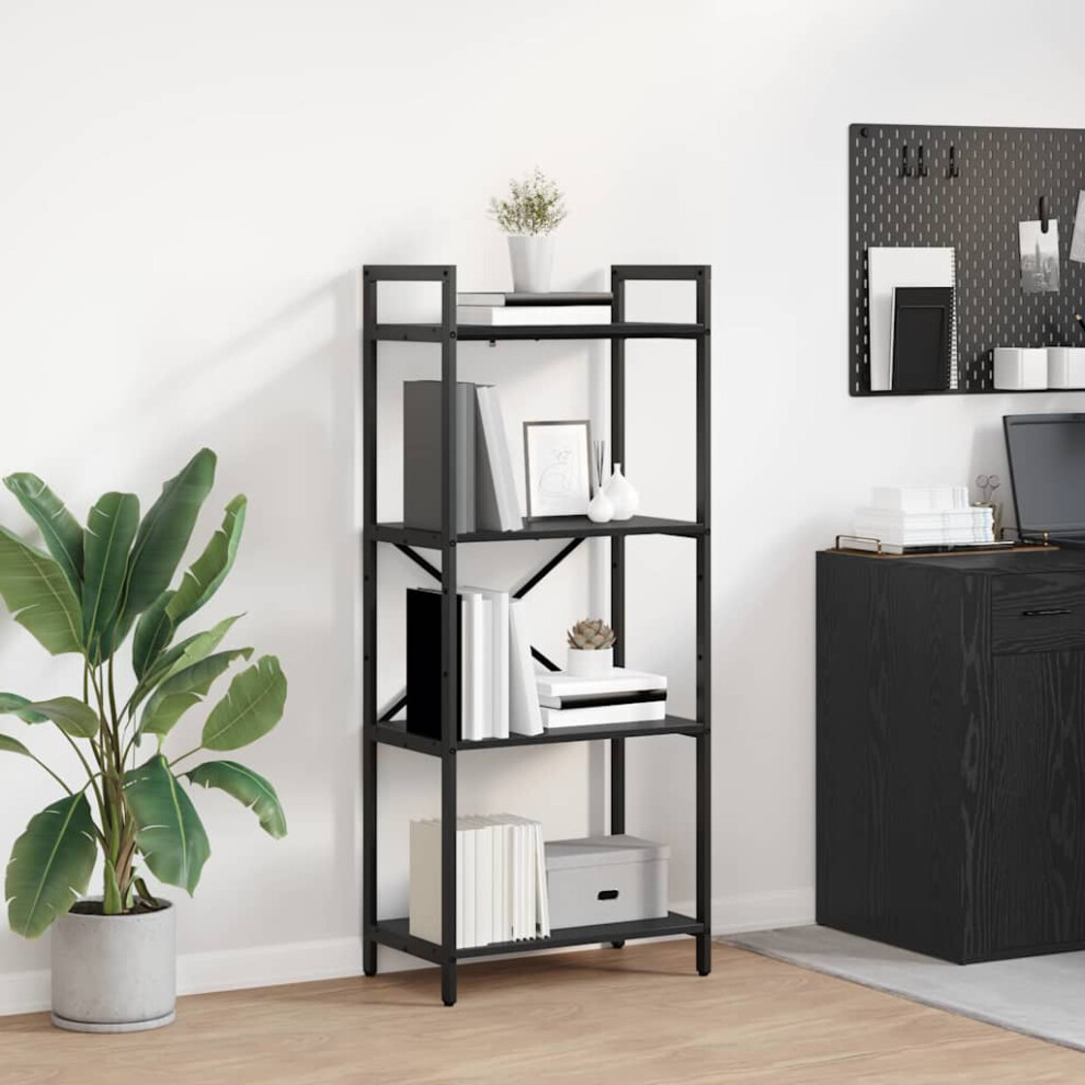 Vidaxl Bookshelf Oak 56 X 34 X 133.5 Cm Engineered Wood Black