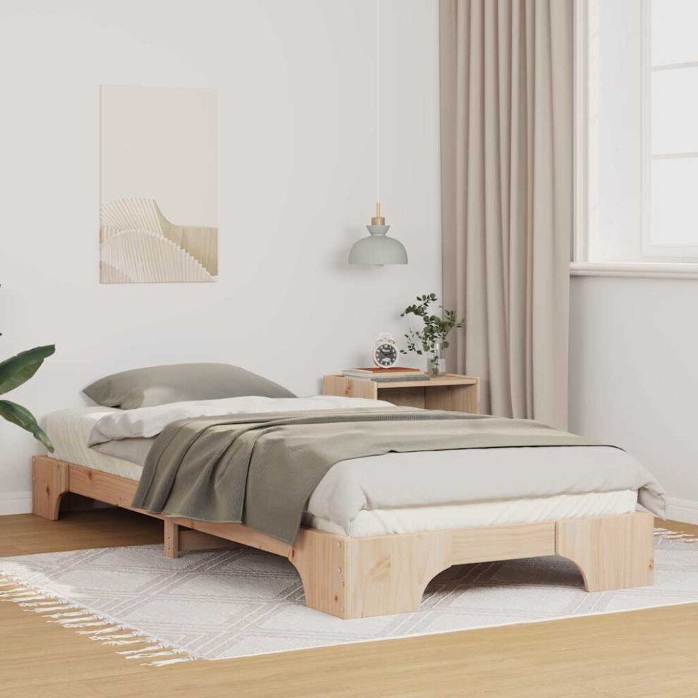 Vidaxl Bed Frame 80 X 210 Cm Solid Pine Wood Brown