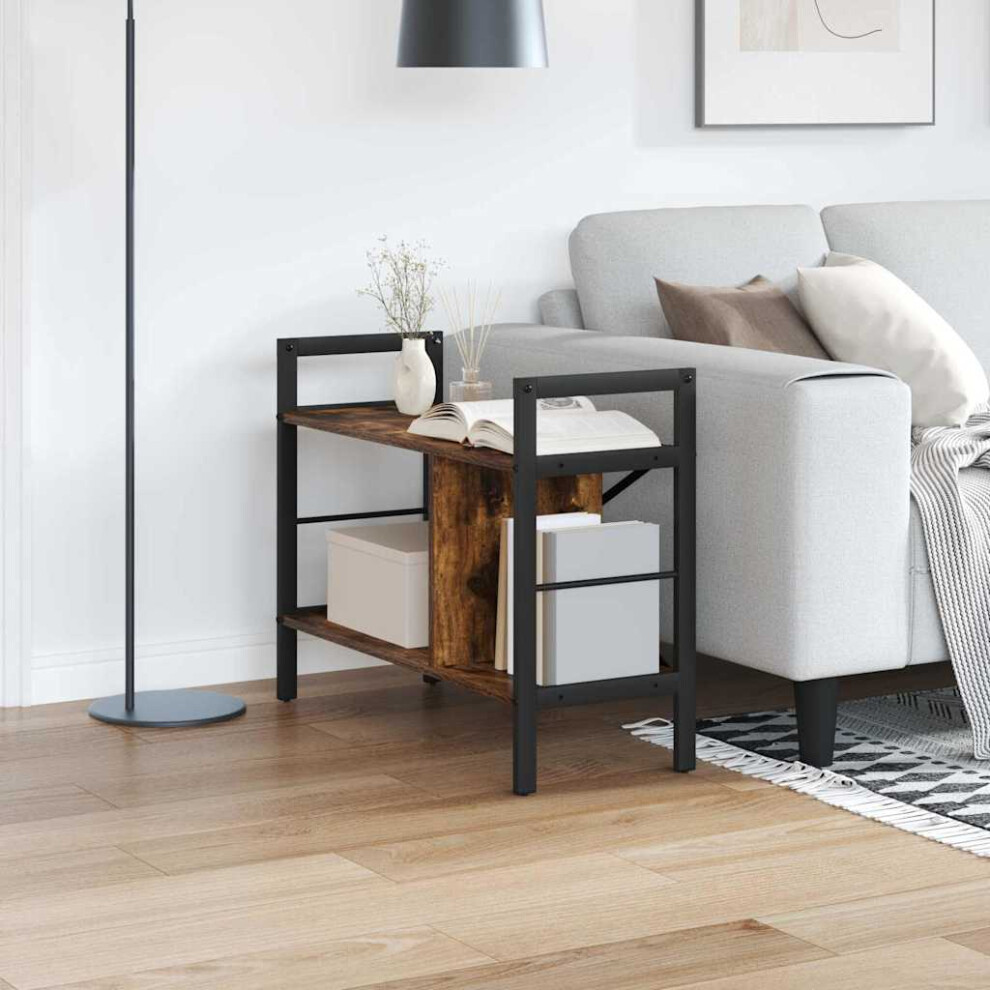 Vidaxl Bookshelf Smoked Oak 75 X 30 X 58.5 Cm Engineered Wood
