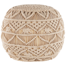 Pouffe Macramé KAYSERI Cotton Beige