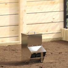 vidaXL Chicken Feeder Silver 20 x 25 x35 cm Galvanised Steel