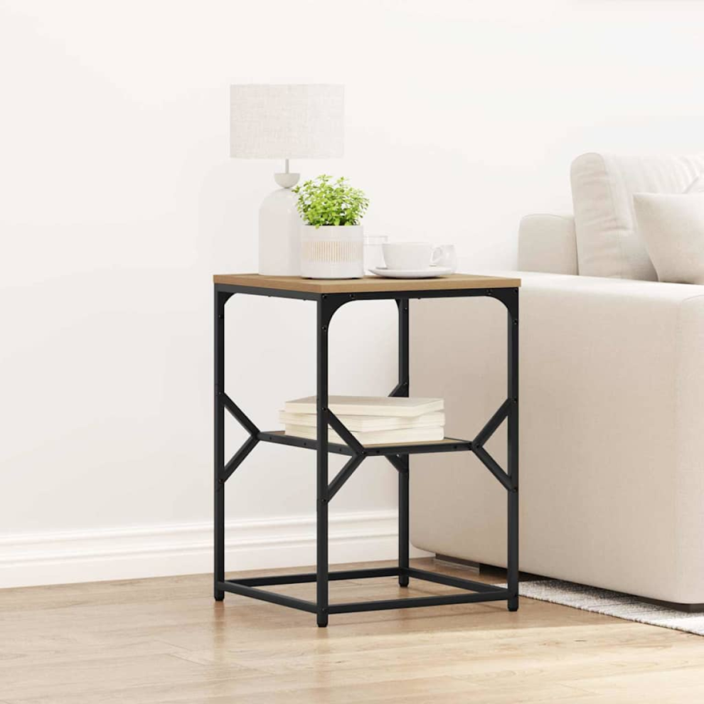 vidaXL - Side Table - Artisan Oak - Brown - 41 x 40 x 60 cm - Image 2