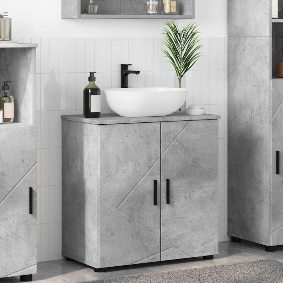 Vidaxl Bathroom Cabinet With Storage Concrete 61 X 35 X 64 Cm Grey