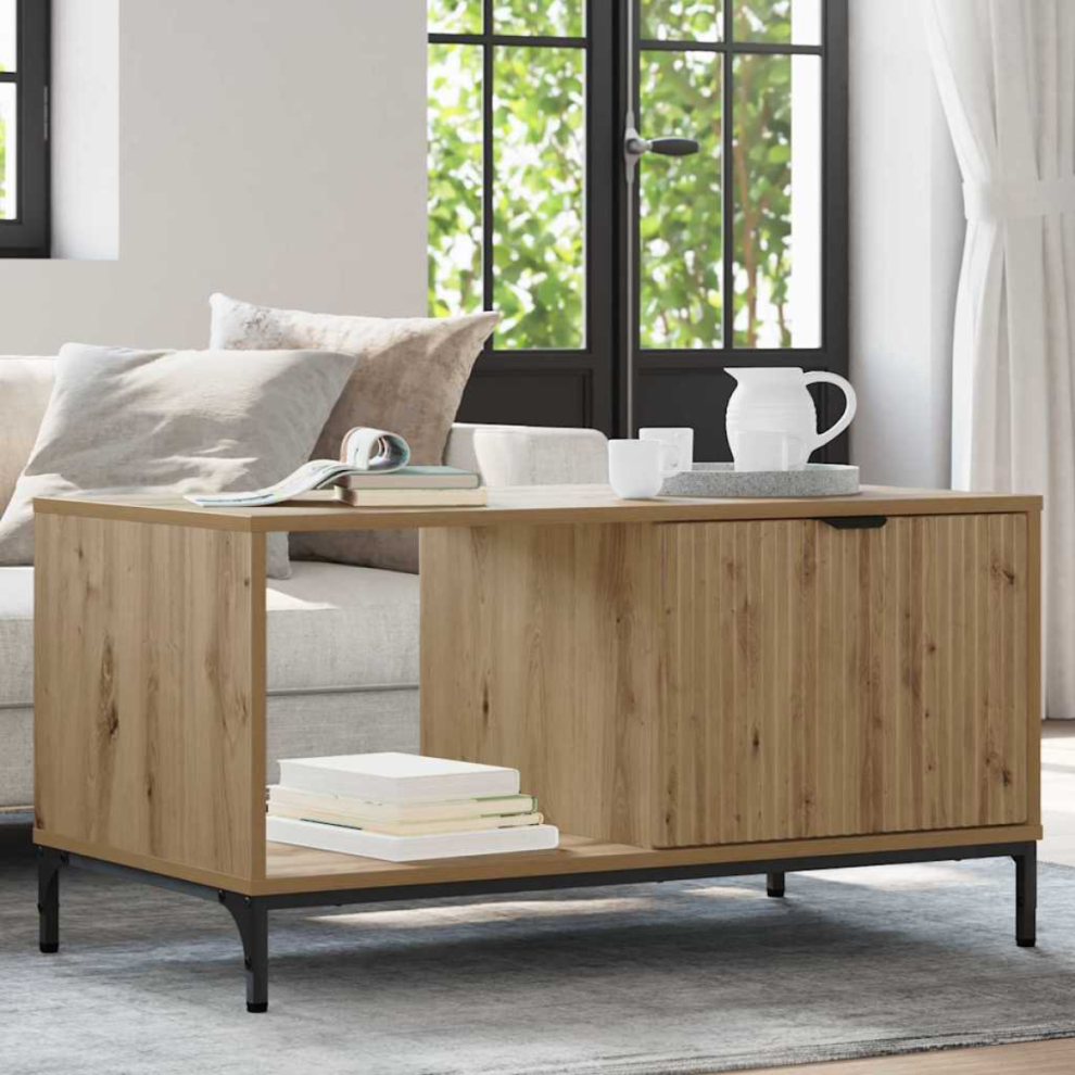Vidaxl Coffee Table Artisan Oak 90 X 49 X 46 Cm Engineered Wood Brown