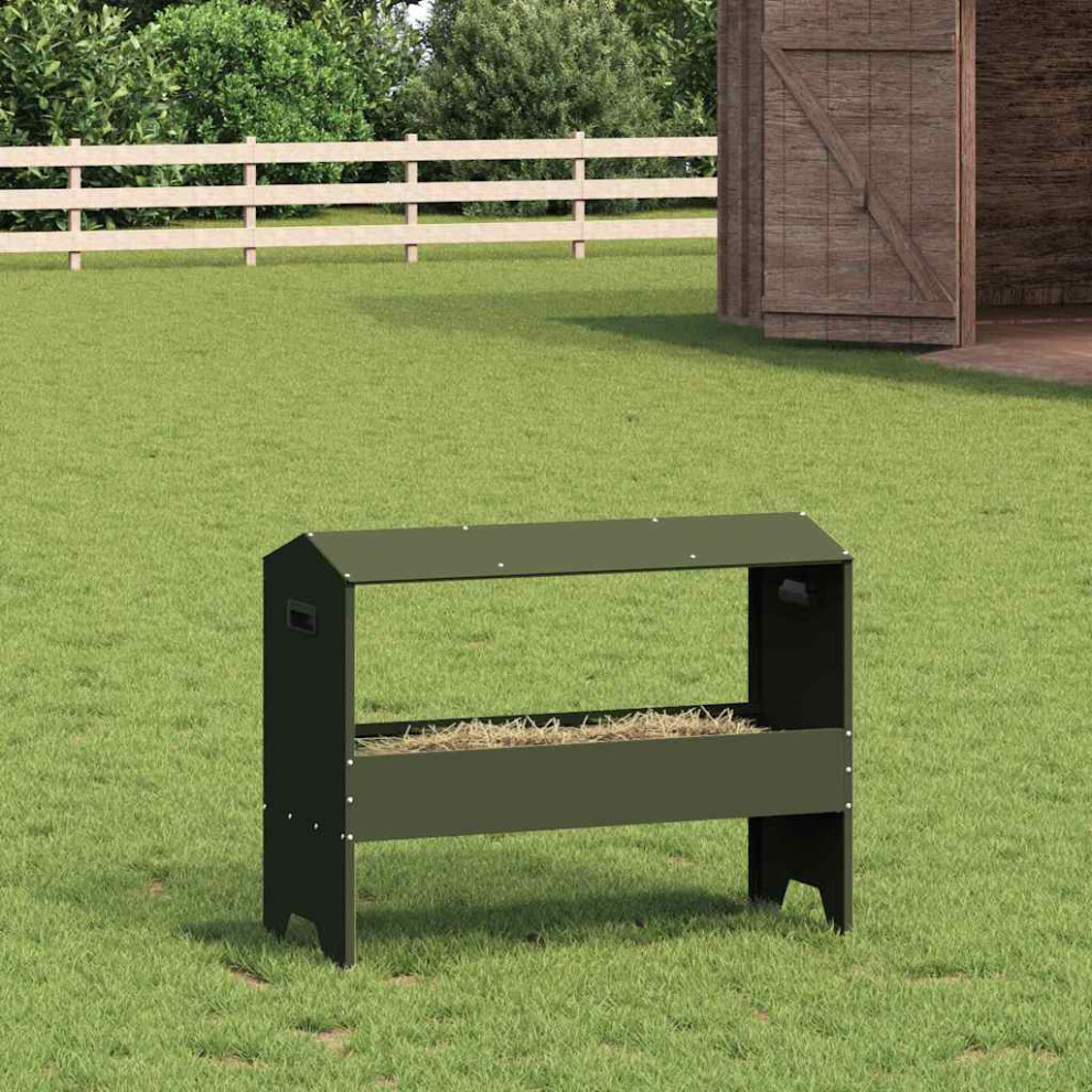 Vidaxl Livestock Feeding Trough Olive 79 X 35 X 62 Cm Green