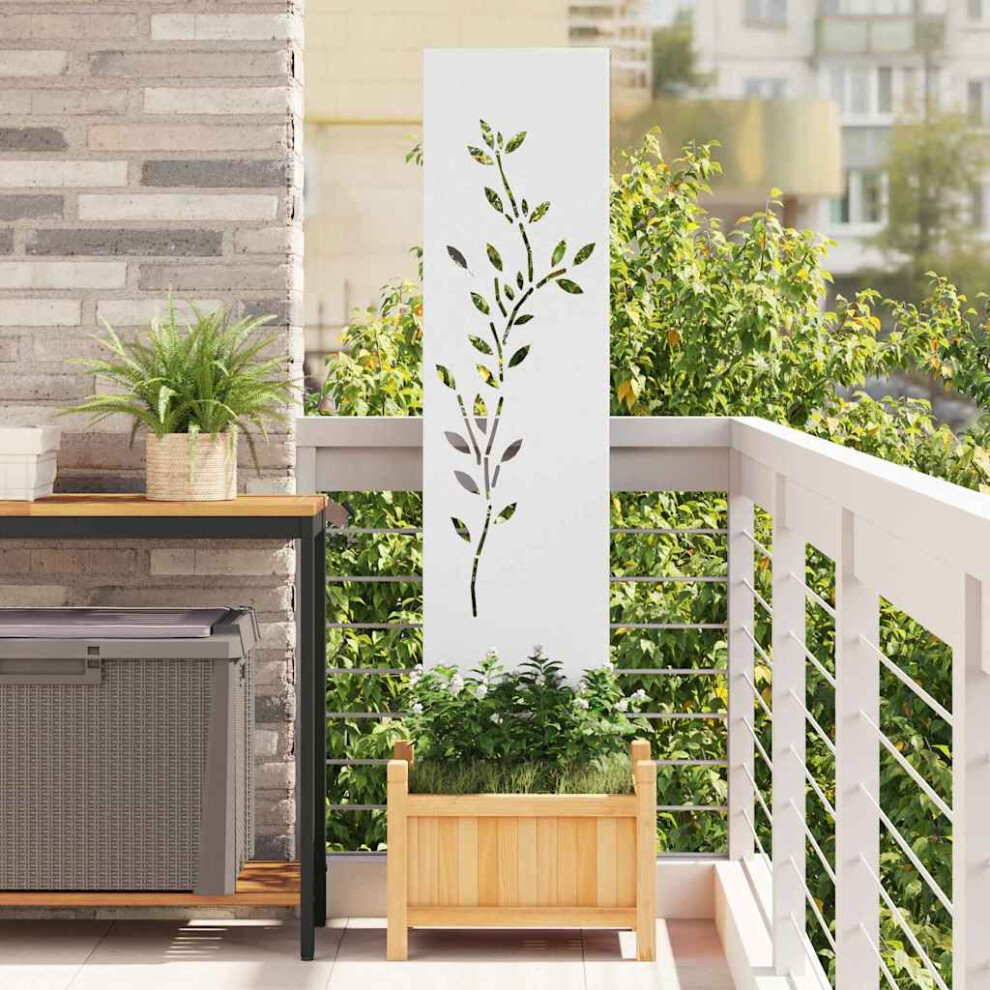 Vidaxl Garden Privacy Screen White 32 X 140 Cm Cold-Rolled Steel