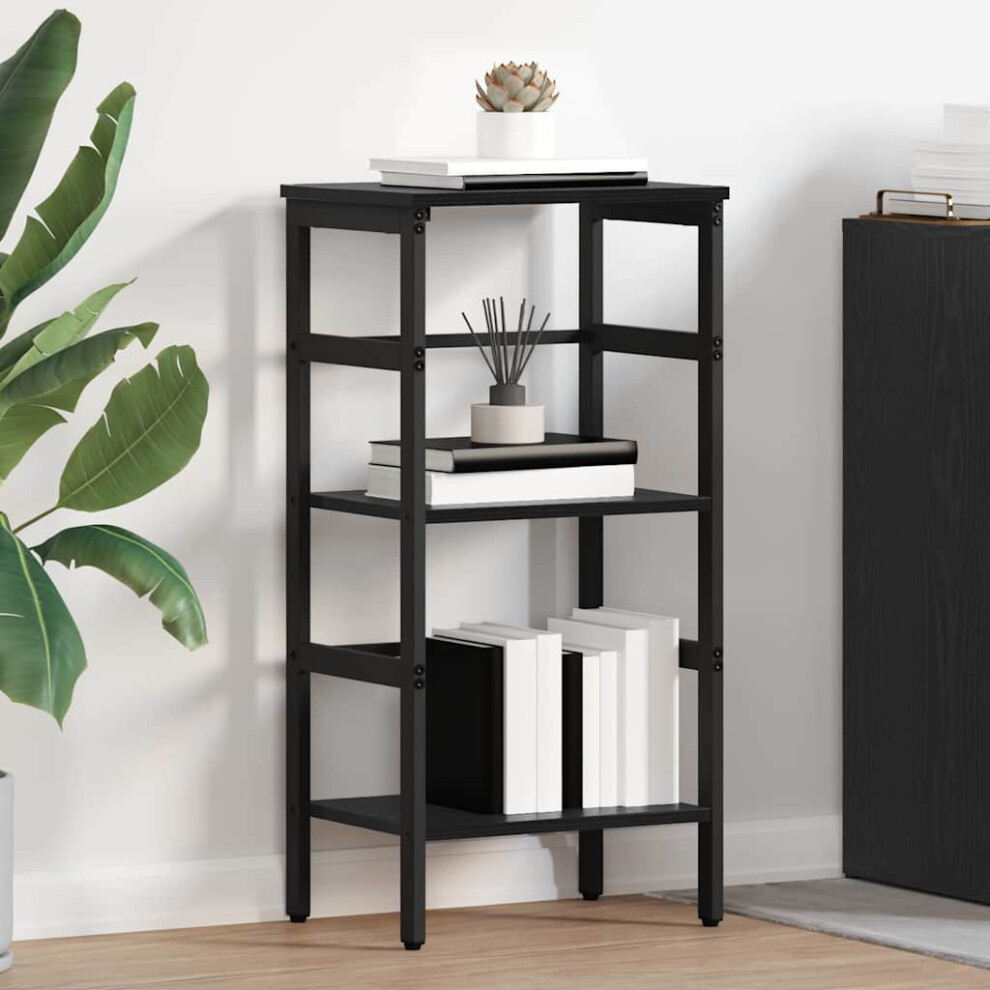 Vidaxl Bookshelf Oak 40 X 29.5 X 81 Cm Engineered Wood Black