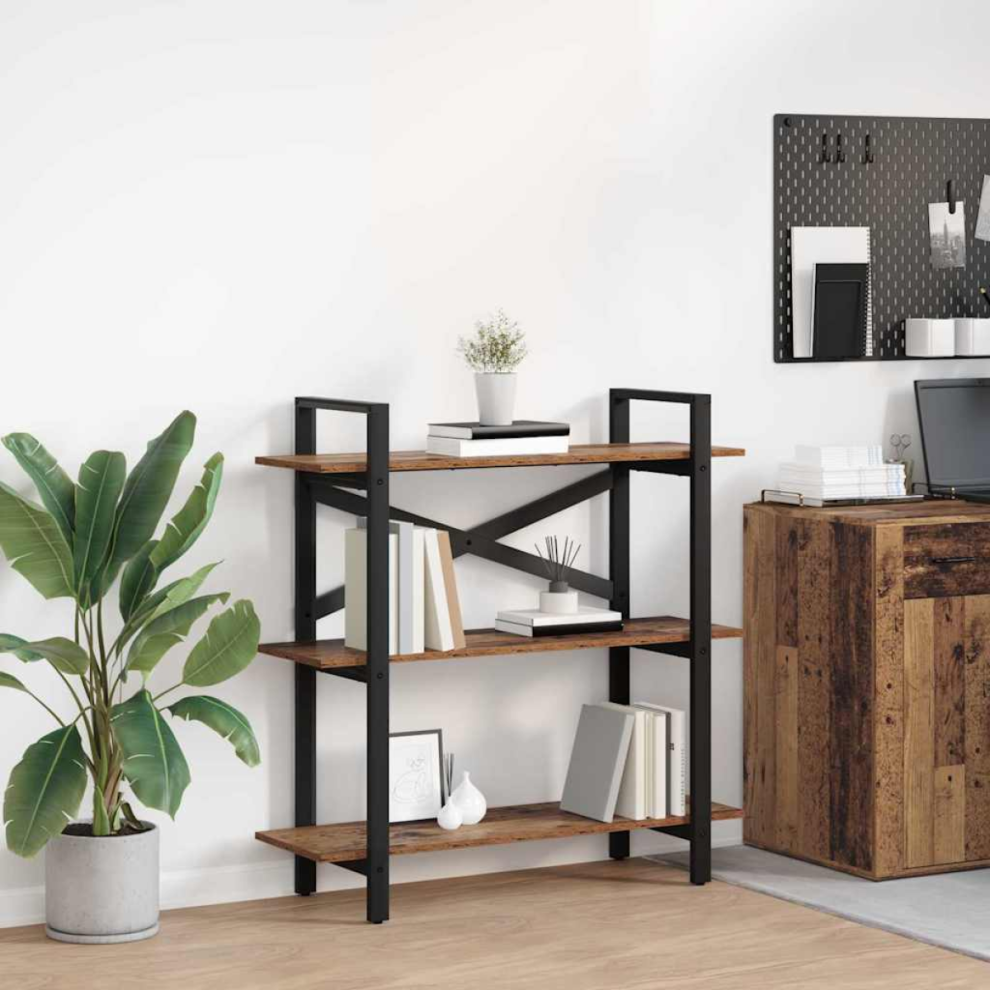 Vidaxl Bookshelf Old Wood 100 X 33.5 X 102 Cm Engineered Wood