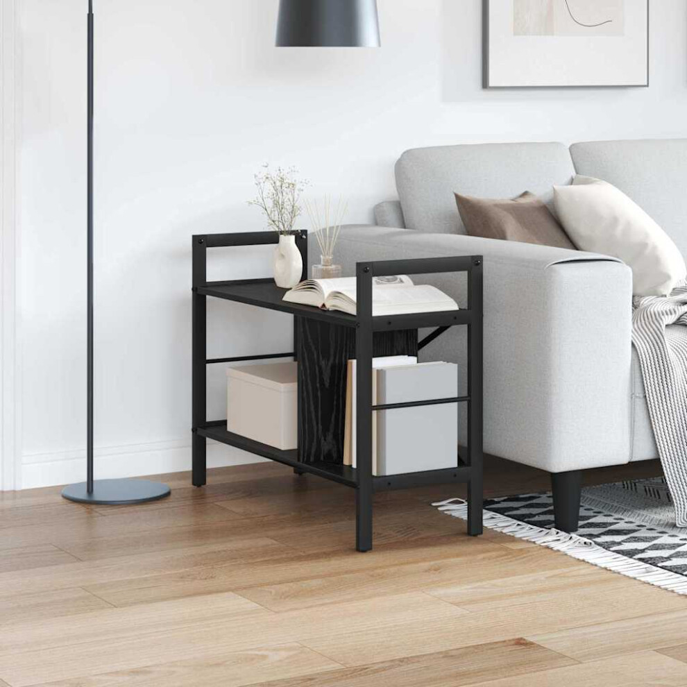 Vidaxl Bookshelf Oak 75 X 30 X 58.5 Cm Engineered Wood Black