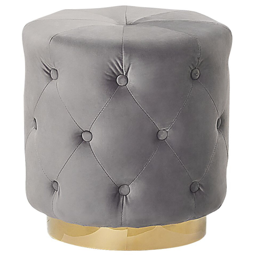 Beliani Pouffe CARROLLTON Velvet Light Grey