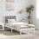 VidaXL vidaXL Bed Frame with Headboard Light Grey 90 x 190 cm Solid Pine Wood 1