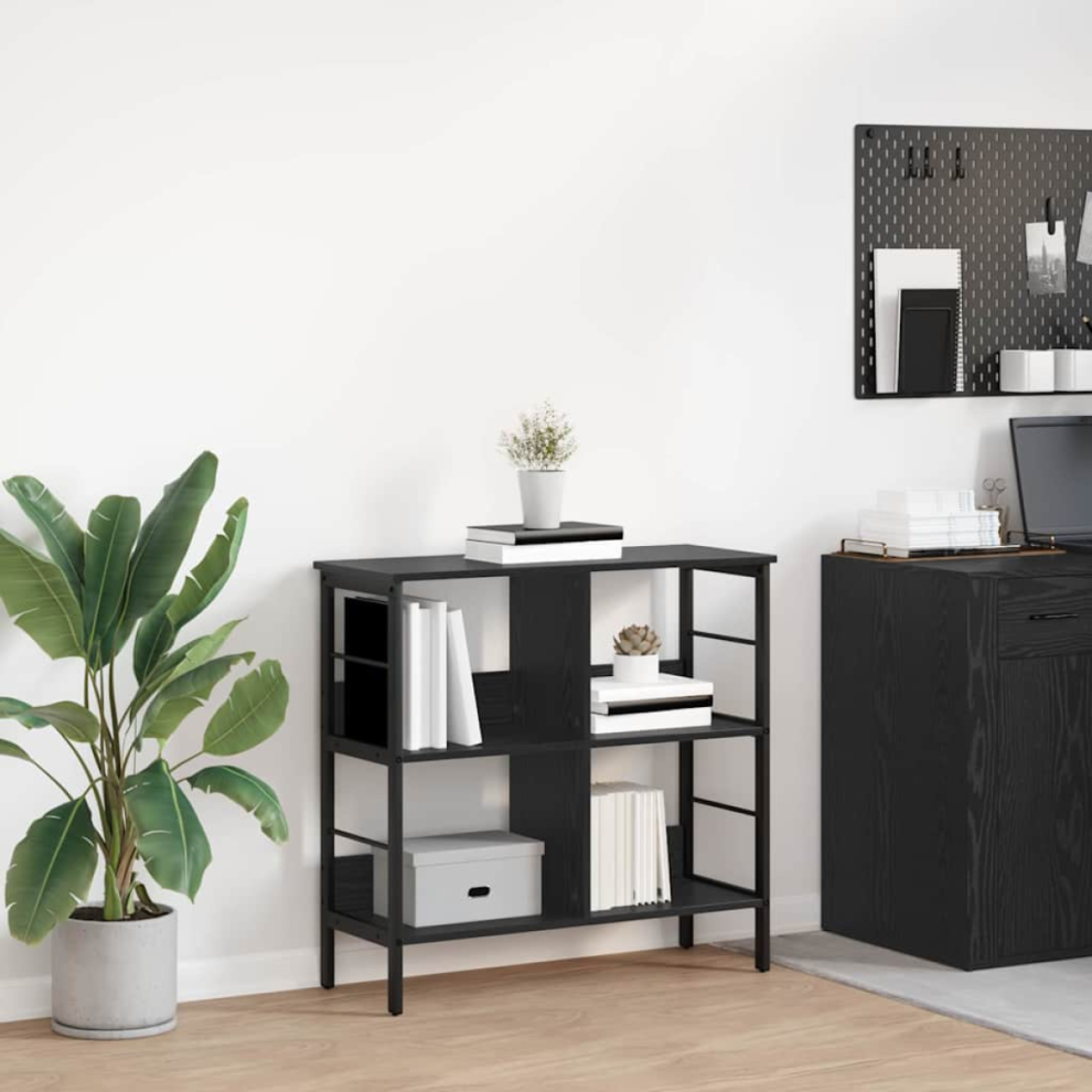 Vidaxl Bookshelf Black Oak 82 X 32 X 79 Cm Engineered Wood