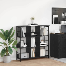 vidaXL Bookshelf Black Oak 102 x 32 x 104.5 cm Engineered Wood
