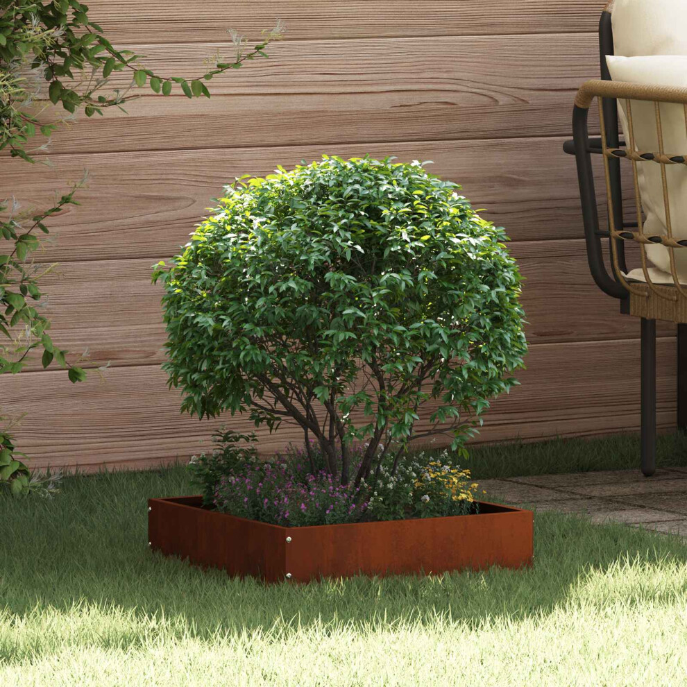Vidaxl Lawn Edging 6 Pcs Rusty 40 X 40 X 13 Cm Weathering Steel