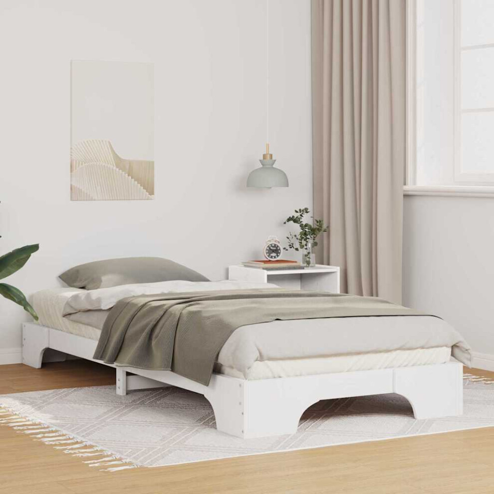 Vidaxl Bed Frame White 80 X 220 Cm Solid Pine Wood