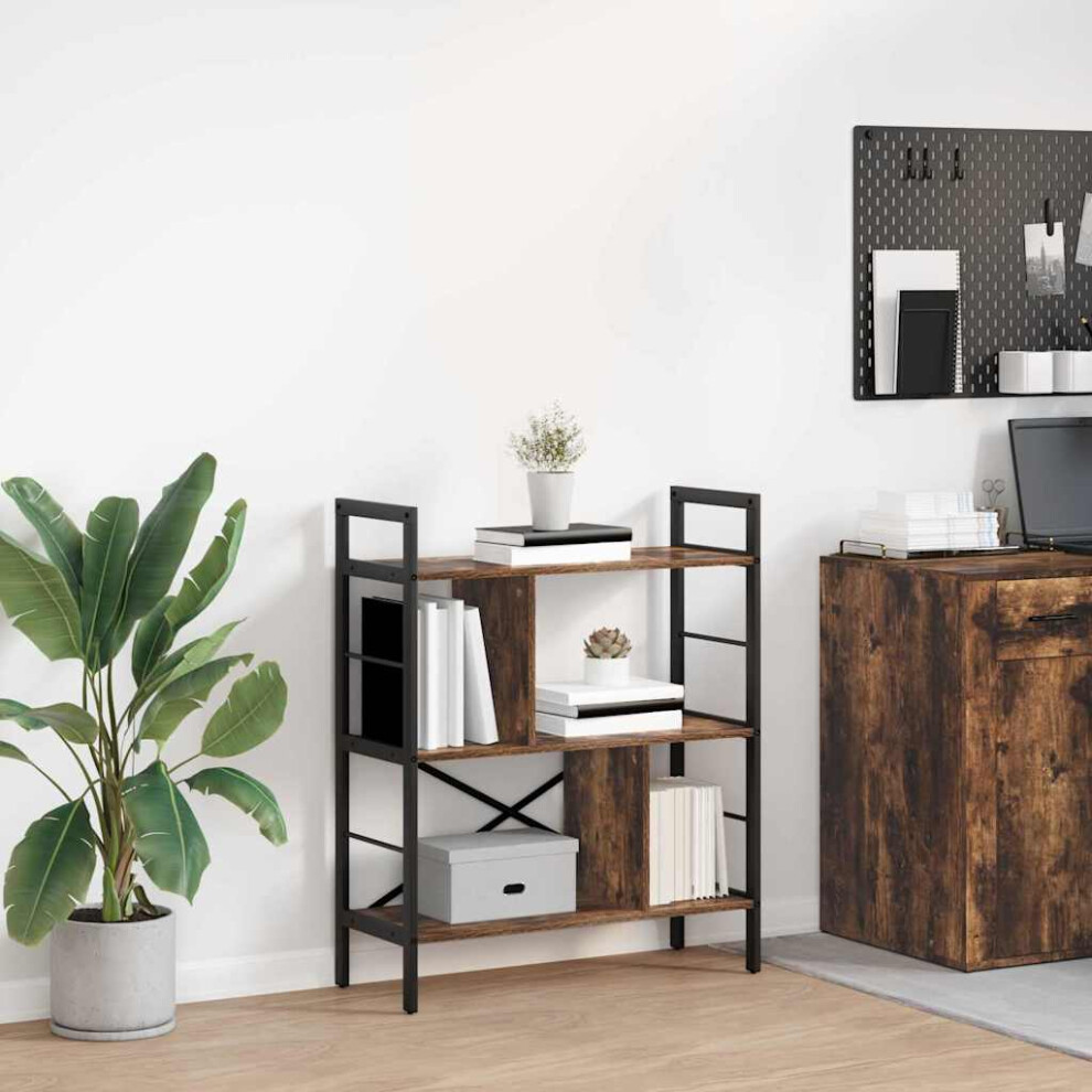 Vidaxl Bookshelf Smoked Oak 75 X 30 X 91 Cm Engineered Wood