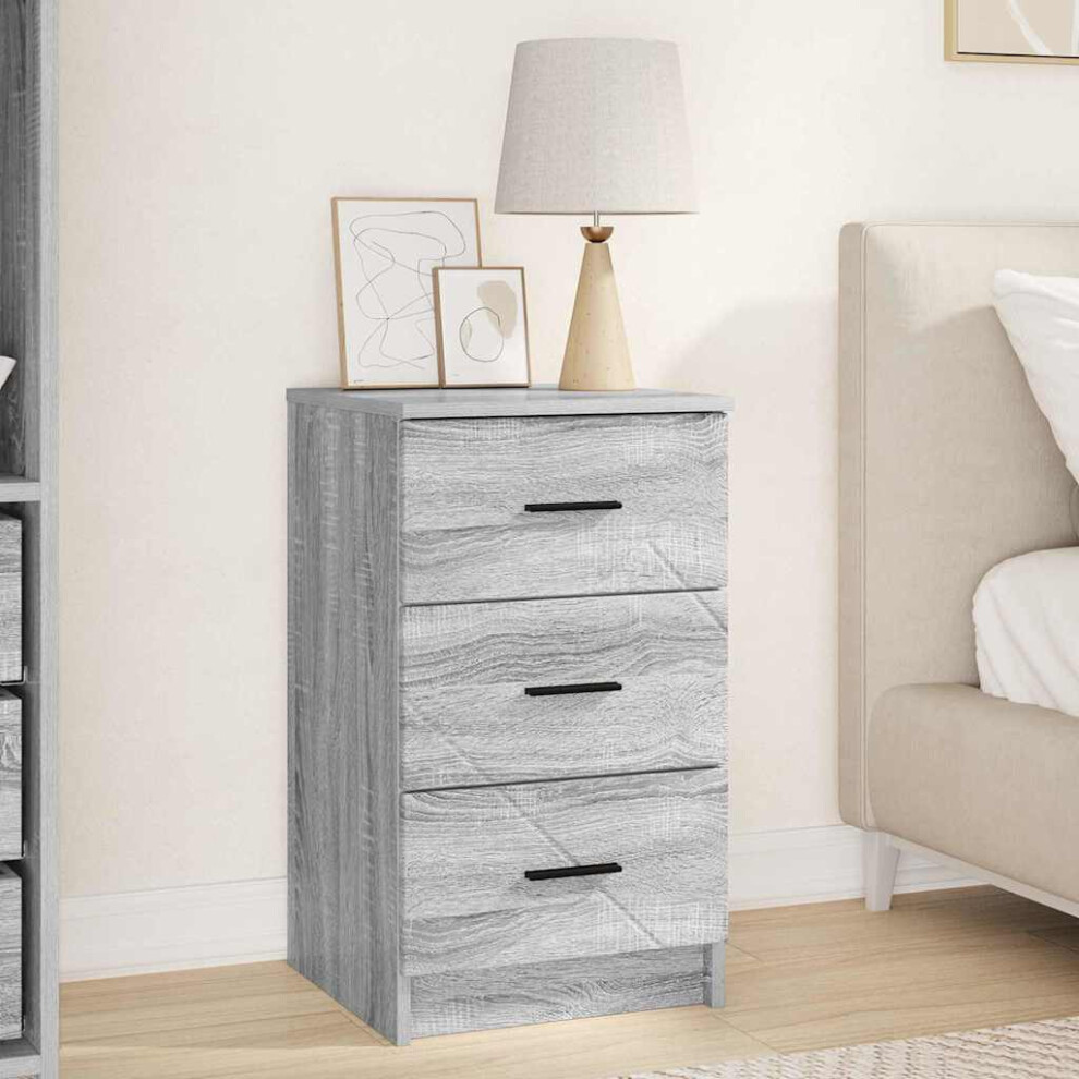 Vidaxl Bedside Cabinet Grey Sonoma 38 X 38 X 66 Cm Engineered Wood