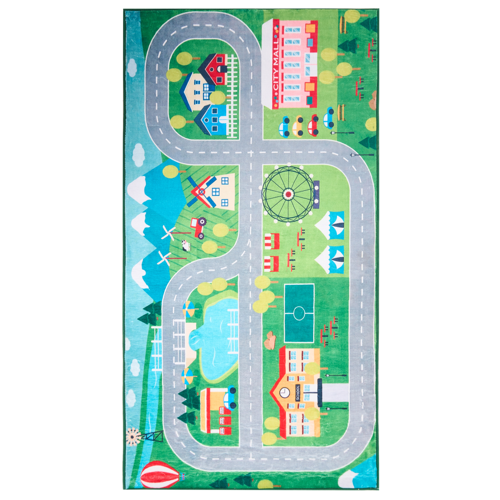 Beliani Kids Rug Seben Green 80 X 150 Cm