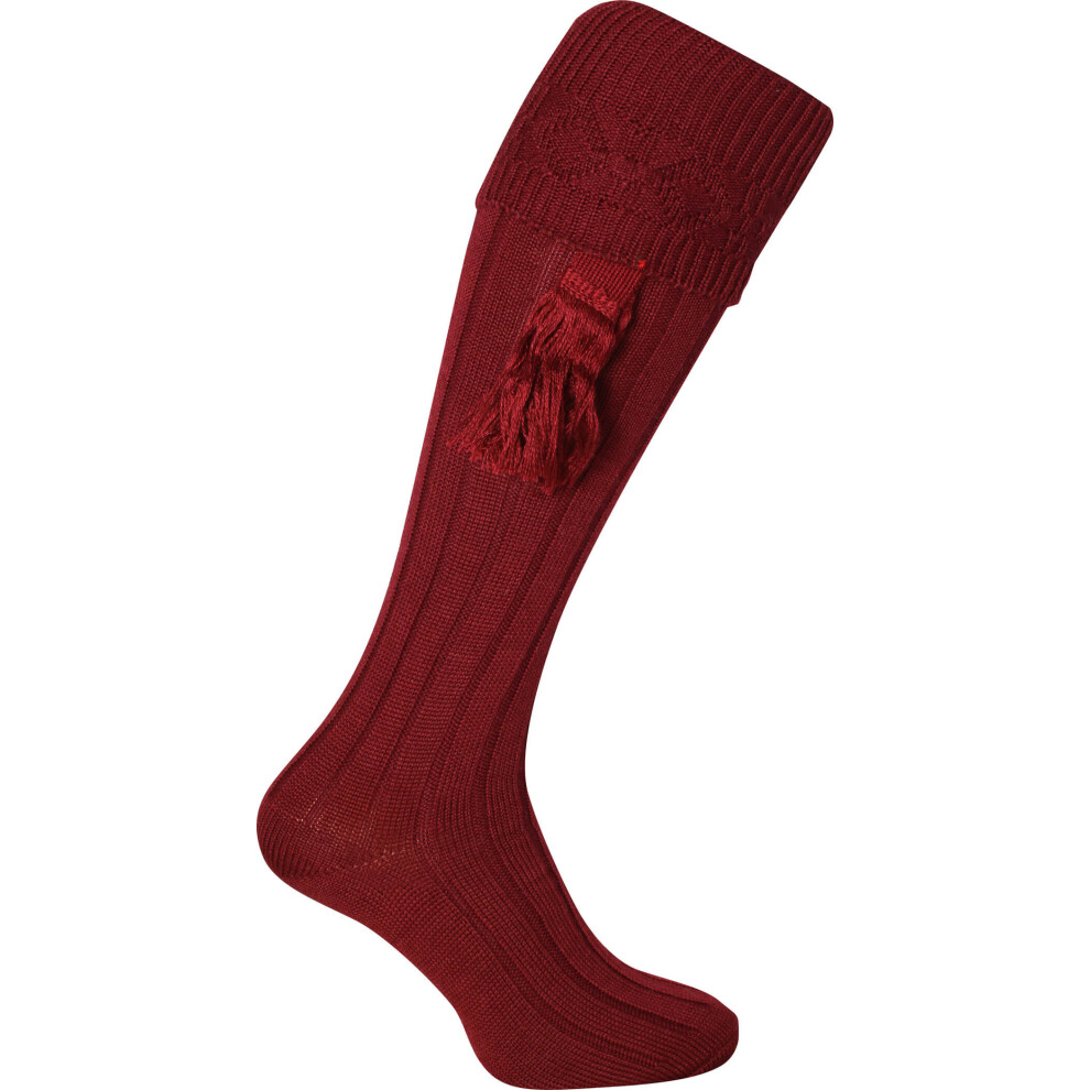 Jack Pyke Pair Of Plain Shooting Socks Burgundy 8 - 11 Uk Red,Purple