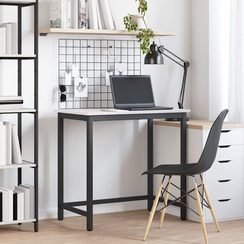 Vidaxl Table 80 X 50 X 77 Cm Engineered Wood And Steel White