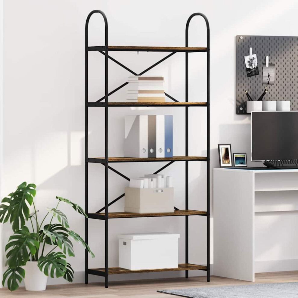 Vidaxl Bookshelf Smoked Oak 80 X 30 X 183 Cm Engineered Wood