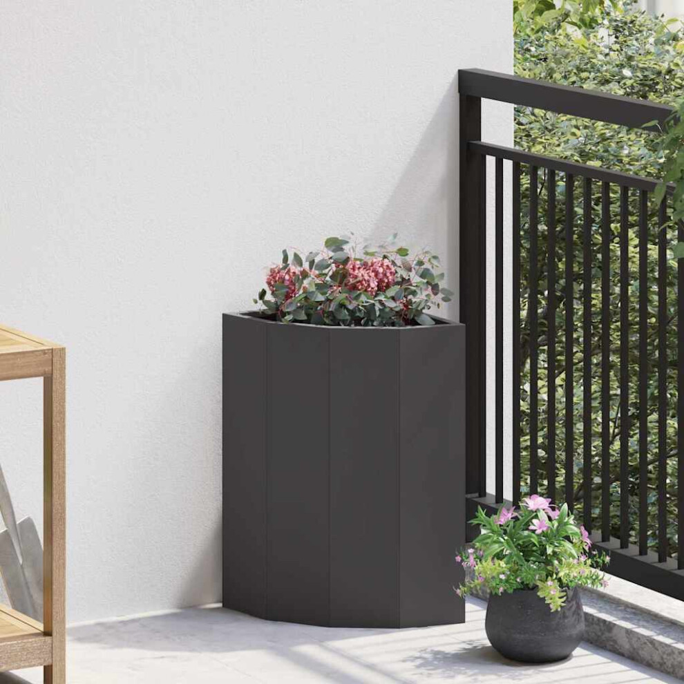 Vidaxl Corner Planter 30 X 30 X 50 Cm Steel Black
