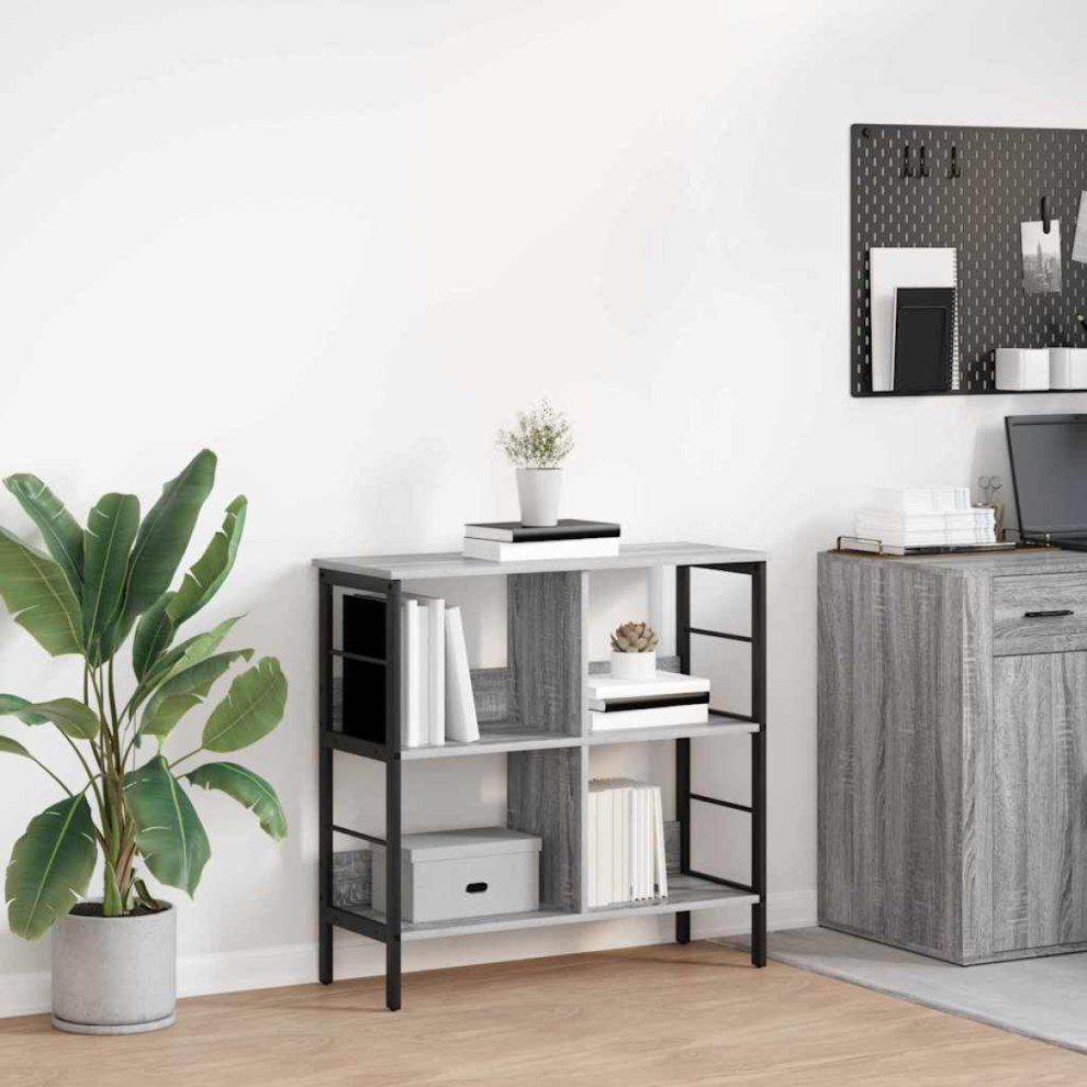 Vidaxl Bookshelf Grey Sonoma 82 X 32 X 79 Cm Engineered Wood