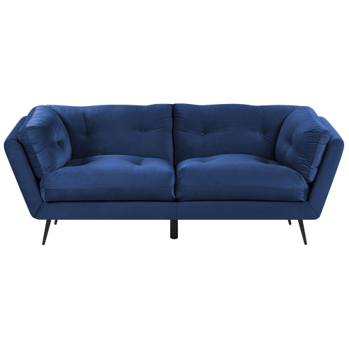 Beliani Sofa 3 Seater LENVIK Velvet Navy Blue
