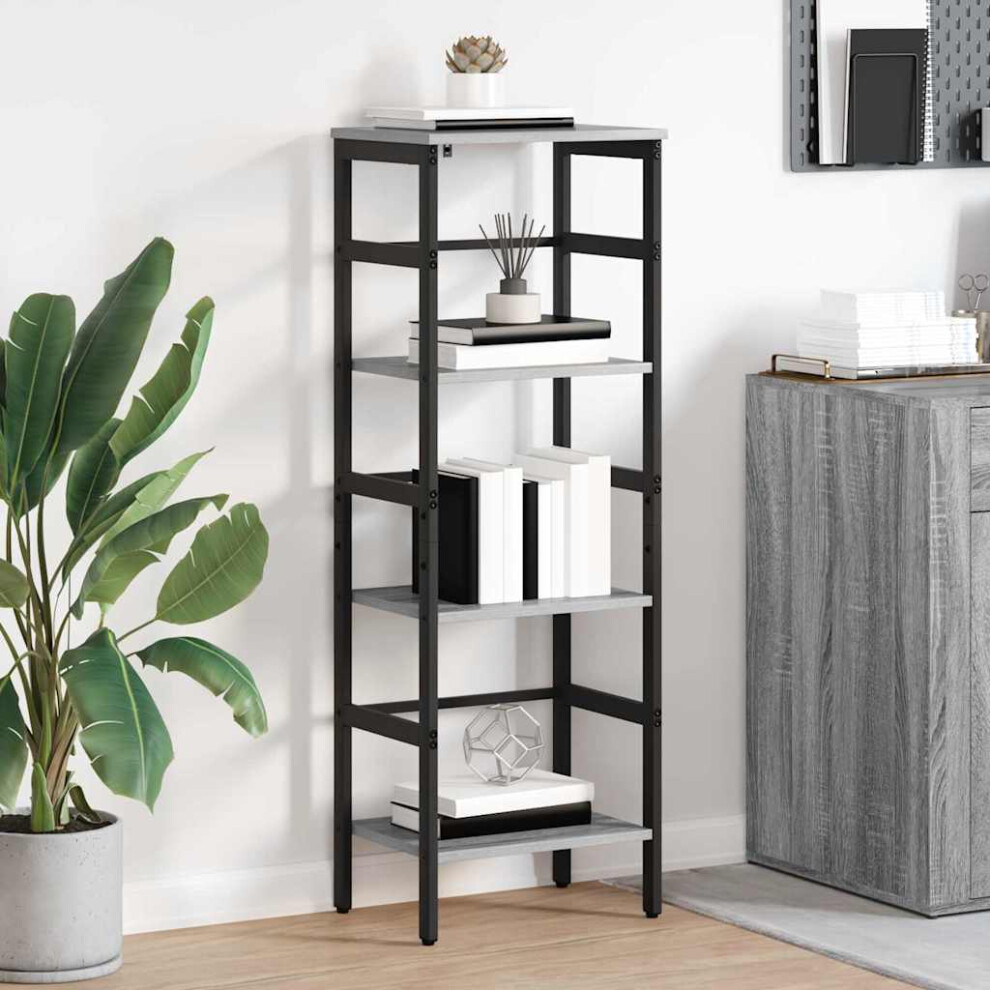 Vidaxl Bookshelf Sonoma 40 X 29.5 X 115 Cm Engineered Wood Grey